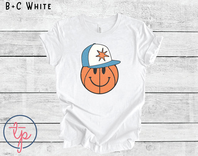 Happy Face Basketball in Hat (ULTRA SOFT DTF)