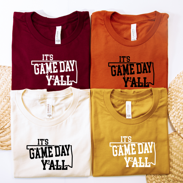 It's Game Day Y'all Oklahoma Black or White (DTF/Dream Print)