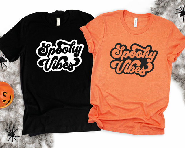 Spooky Vibes White or Gray  (DTF/Dream Print)