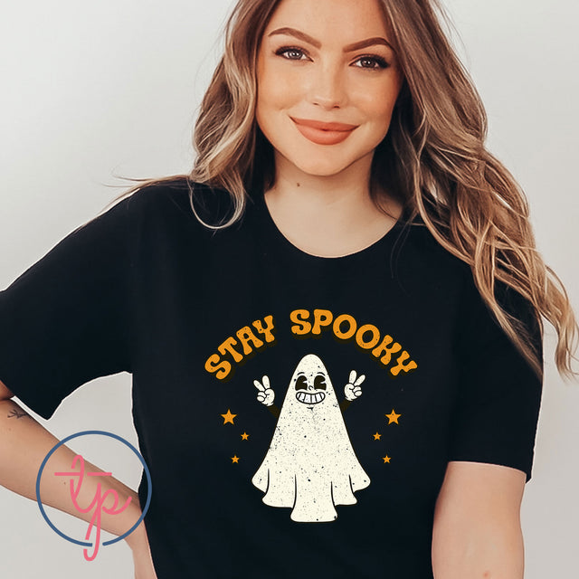 Stay Spooky Peace Sign Ghost (ULTRA SOFT DTF)
