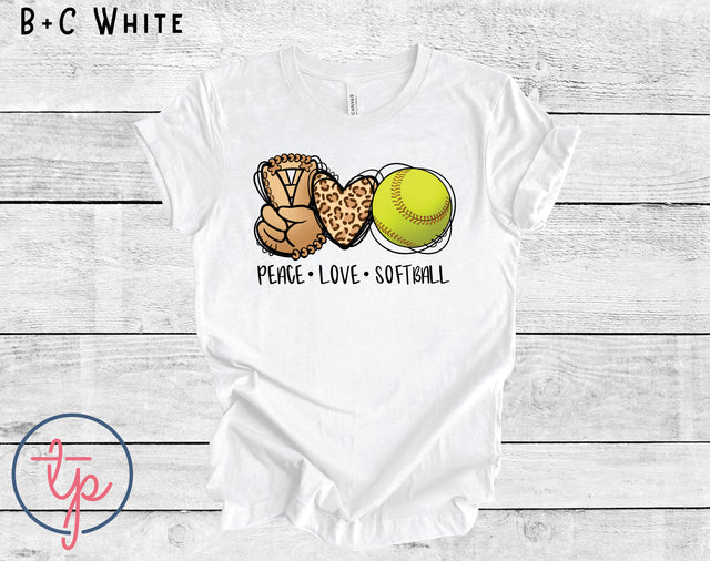 Peace Love Softball (ULTRA SOFT DTF)