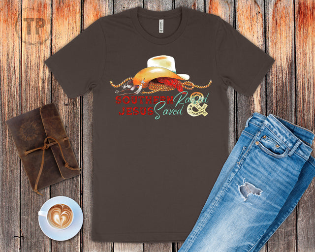 Southern Raised & Jesus Saved Cowboy Hat (ULTRA SOFT DTF)